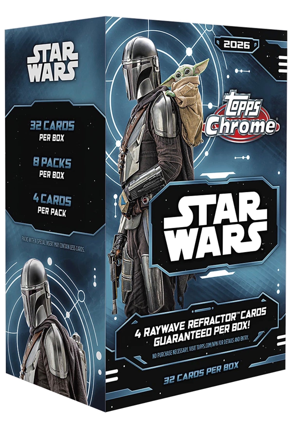 2026 Topps Chrome Star Wars Value Blaster Box 4 RayWave Refractors Sealed