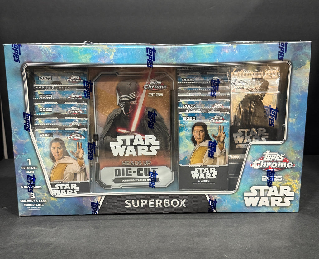 2025 Topps Chrome Star Wars Super Box Costco Exclusive – Factory Sealed