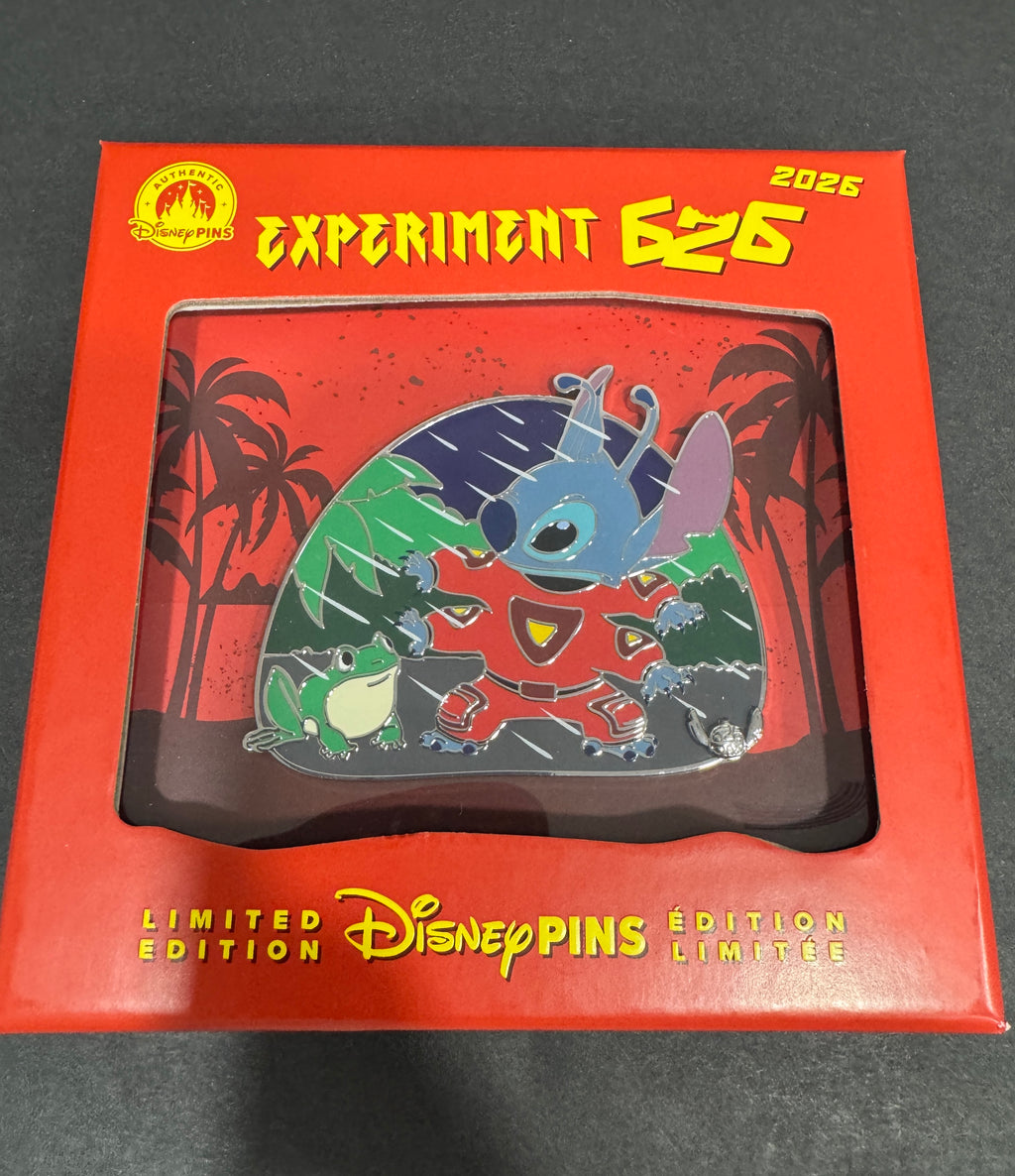 Disney Parks Stitch in Spacesuit with Frog Experiment 626 Day 2026 Jumbo Pin (LE 2000)