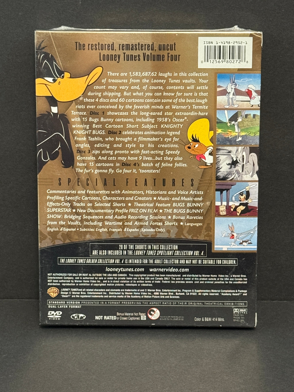 Looney Tunes Golden Collection Volume 4 DVD 4-Disc Box Set New Sealed Foil Slipcover