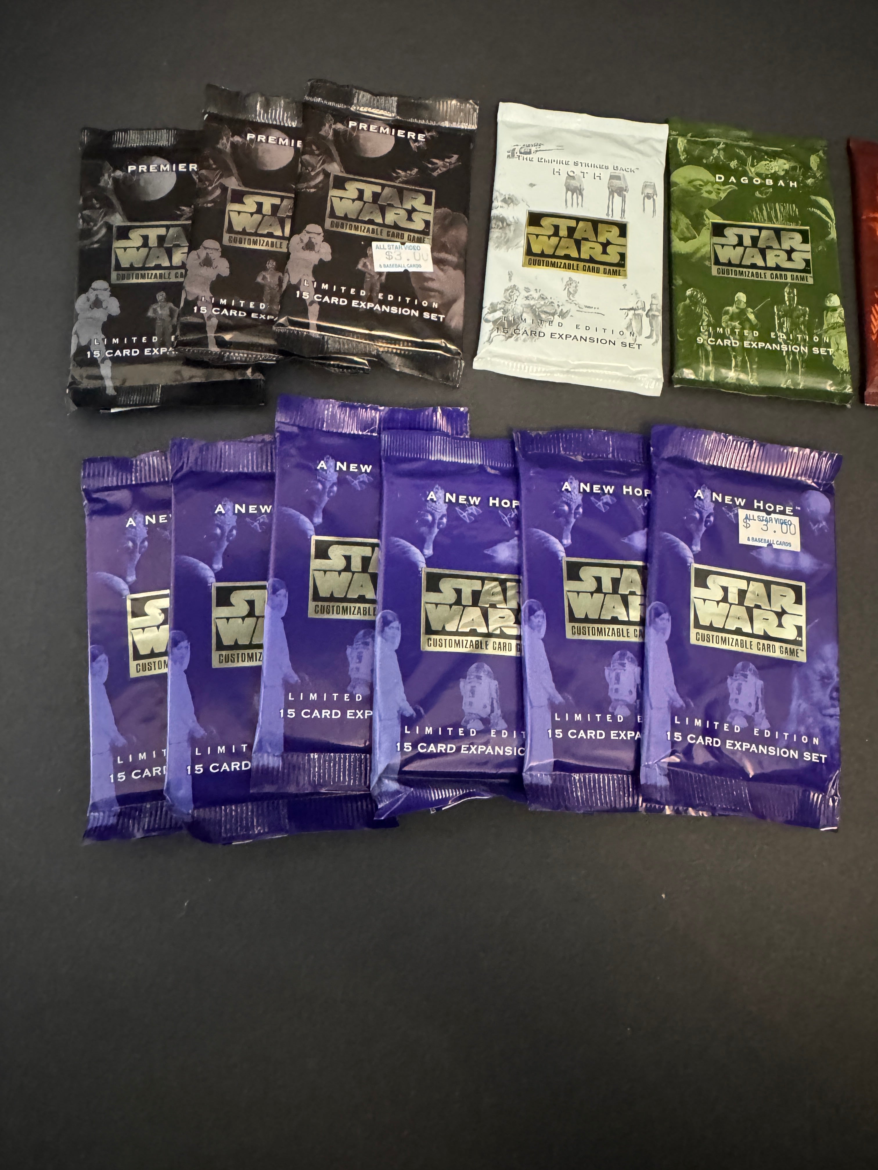 Vintage Star Wars CCG Decipher Limited Edition Sealed Booster Pack Lot (12 Packs)
