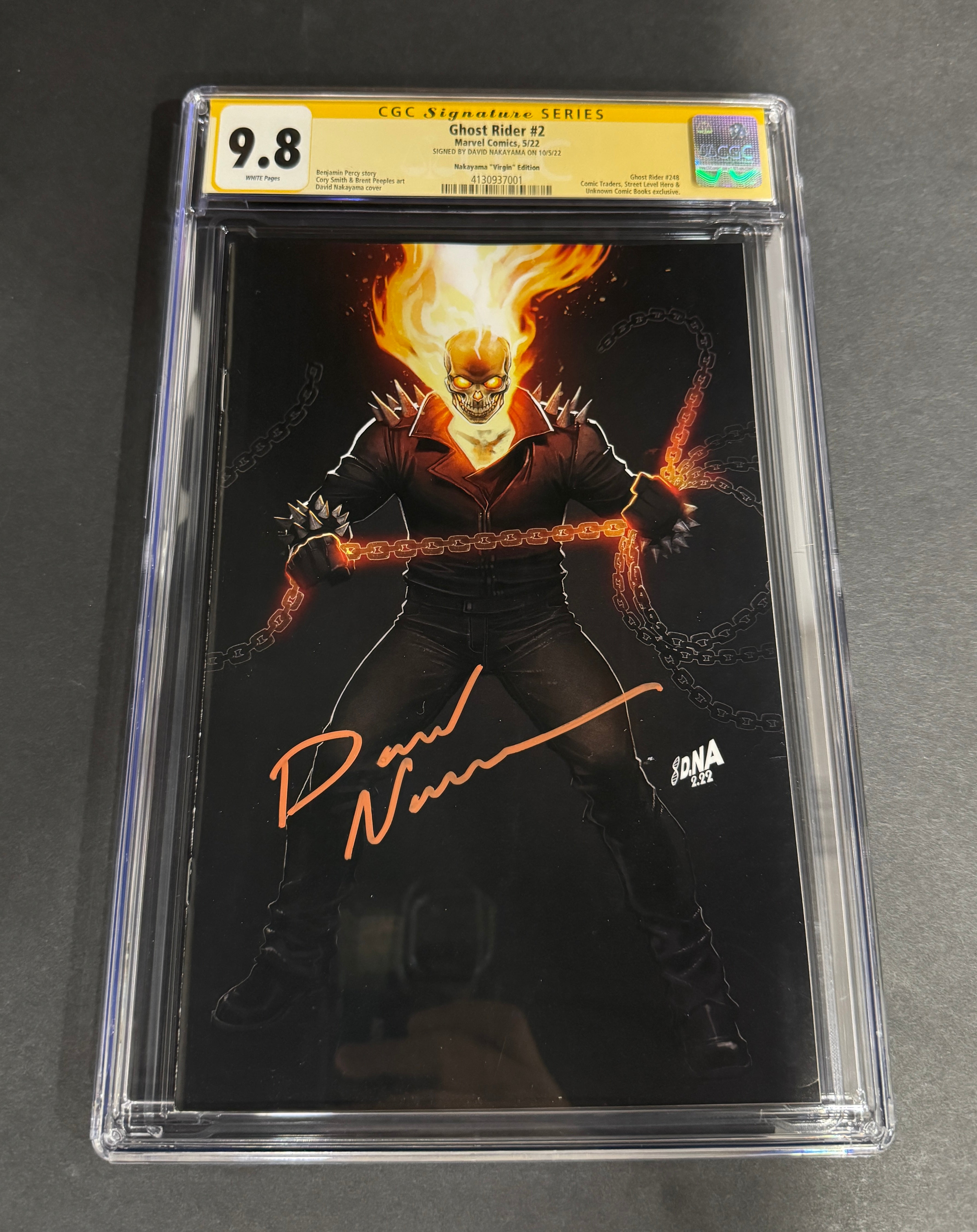 Ghost Rider #2 (CGC 9.8) - David Nakayama Virgin Exclusive Signed (Orange Paint Pen)
