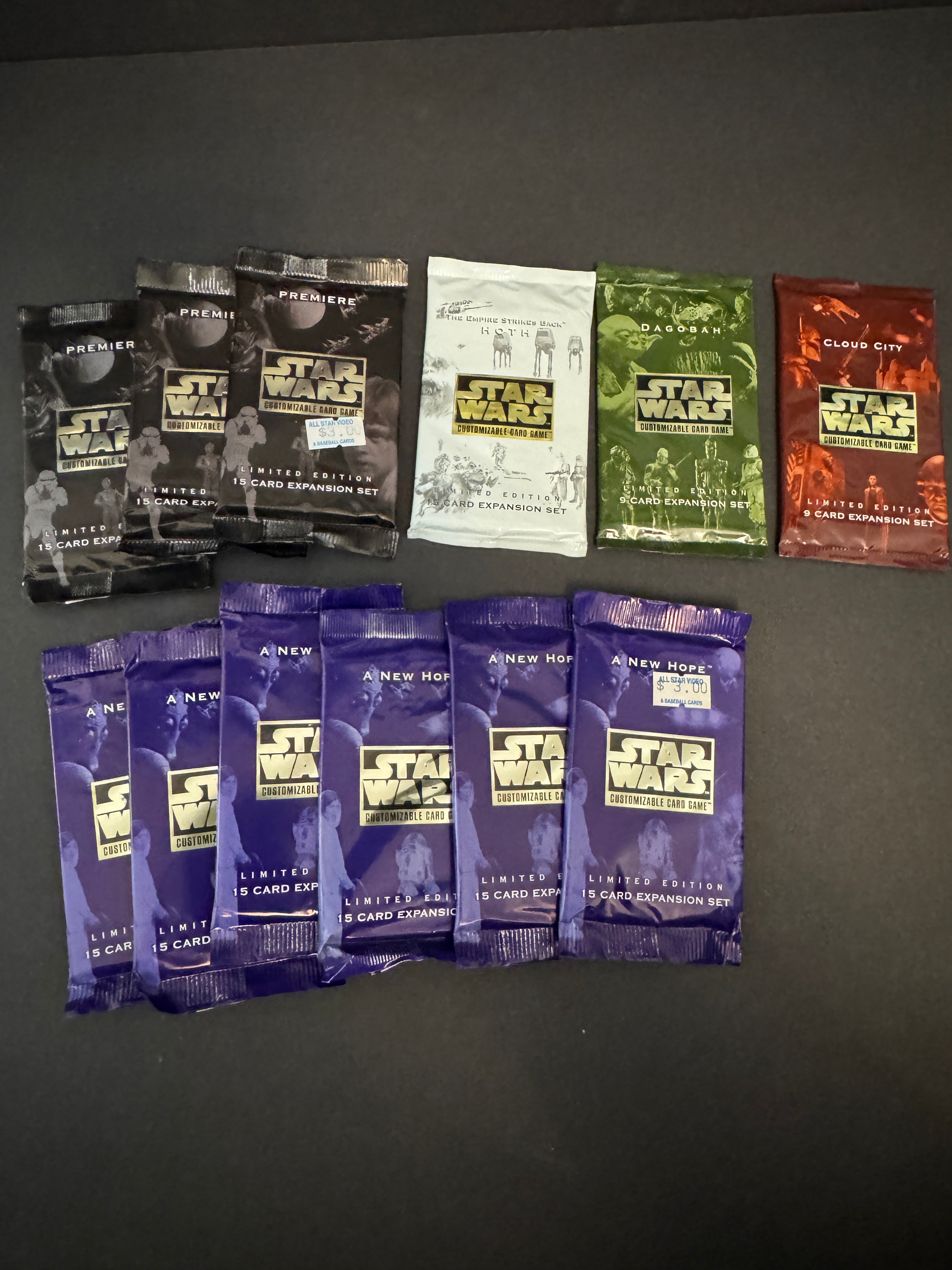 Vintage Star Wars CCG Decipher Limited Edition Sealed Booster Pack Lot (12 Packs)