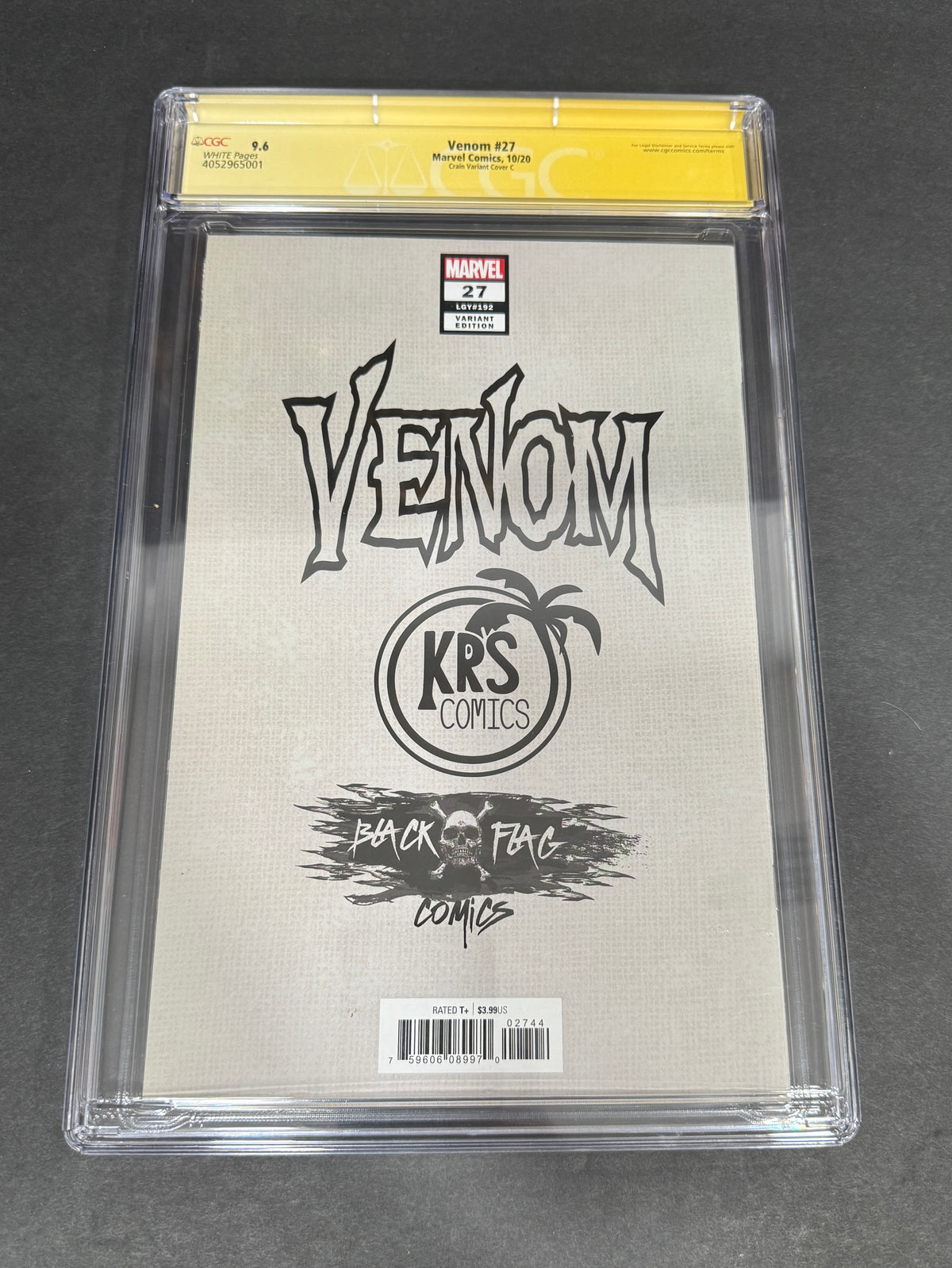 Venom #27 (CGC 9.6) - Clayton Crain Variant C Signed Rainbow Signature