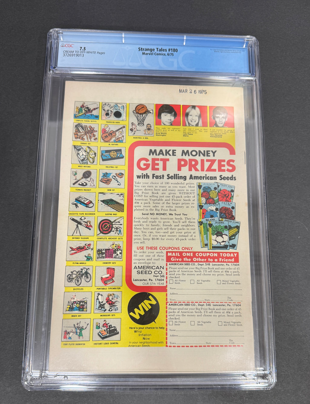 Strange Tales #180 (CGC 7.5) - 1st Appearance of Gamora & Adam Warlock Costume Debut (1975)