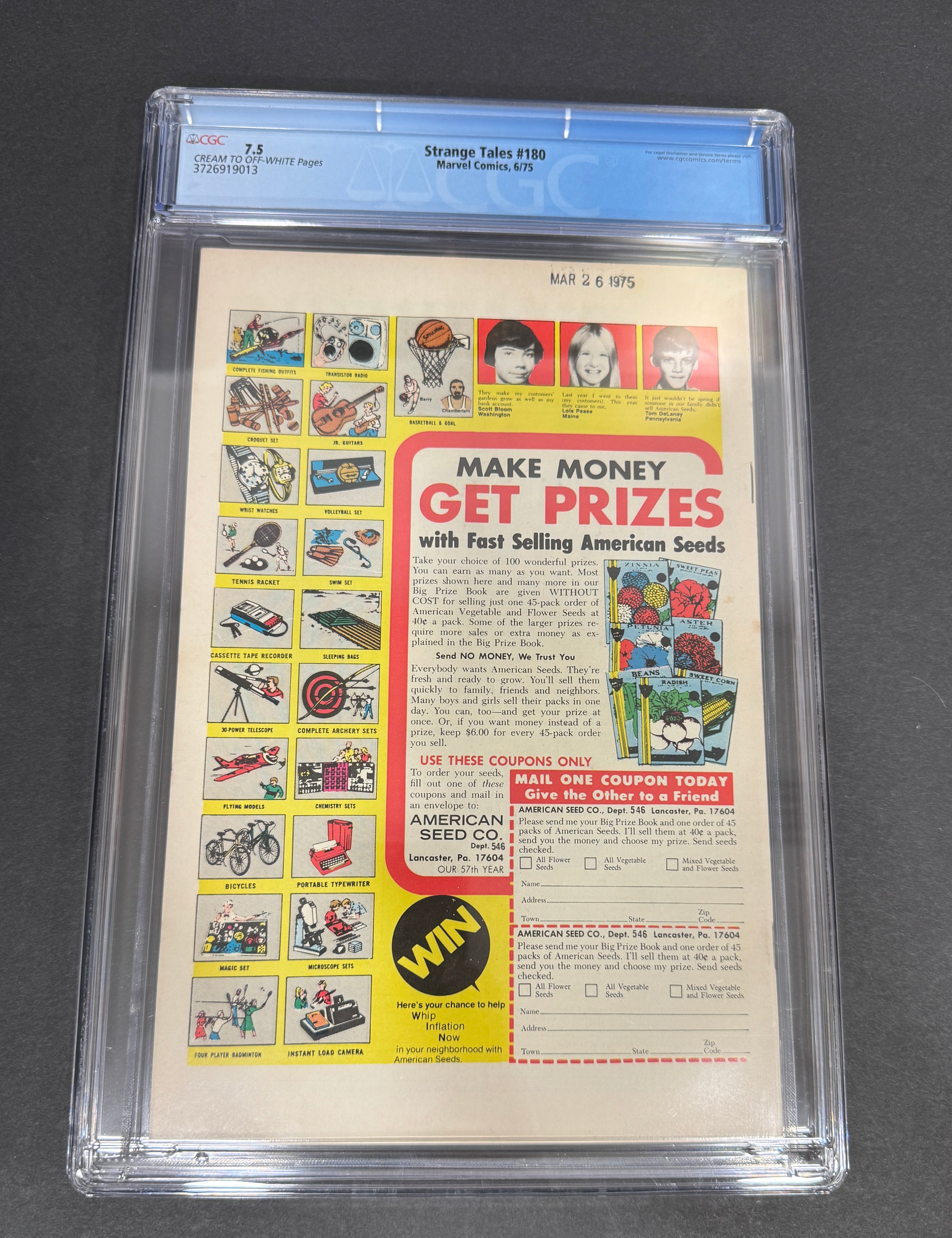 Strange Tales #180 (CGC 7.5) - 1st Appearance of Gamora & Adam Warlock Costume Debut (1975)