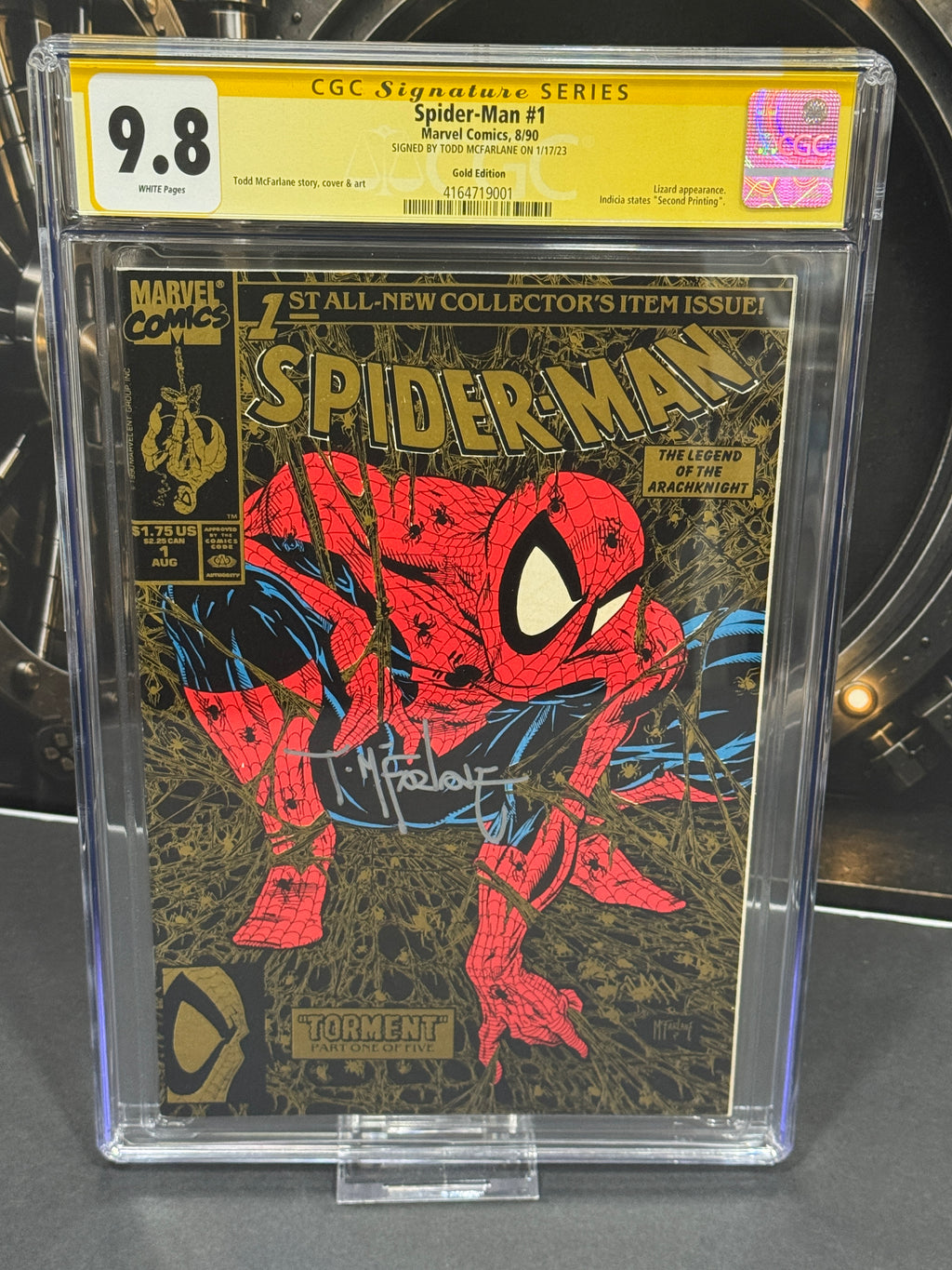 Spider-Man #1 Gold Edition CGC 9.8 Signature Series Signed by Todd McFarlane