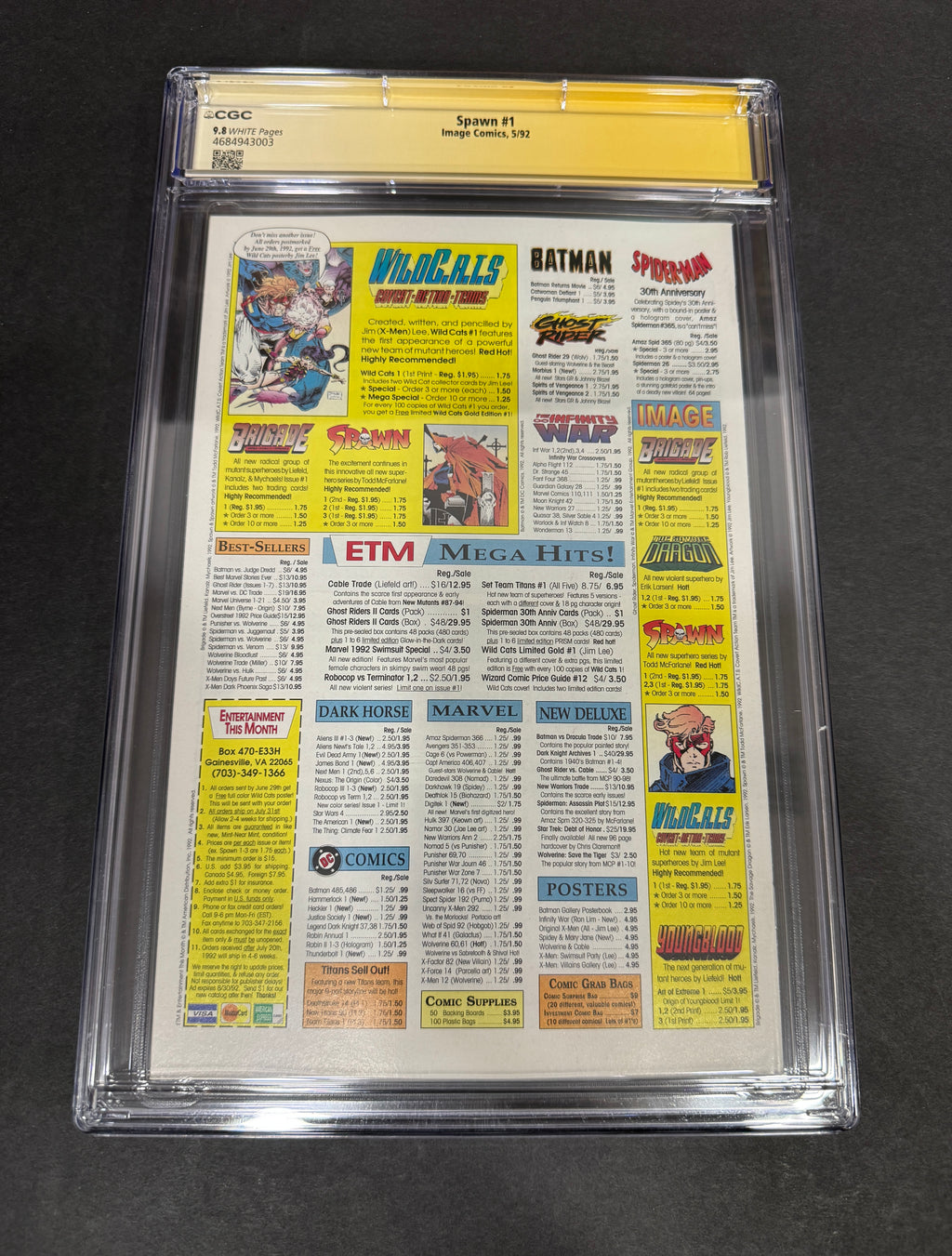 Spawn #1 (CGC 9.8) - Signed by Todd McFarlane (Green Paint Pen)