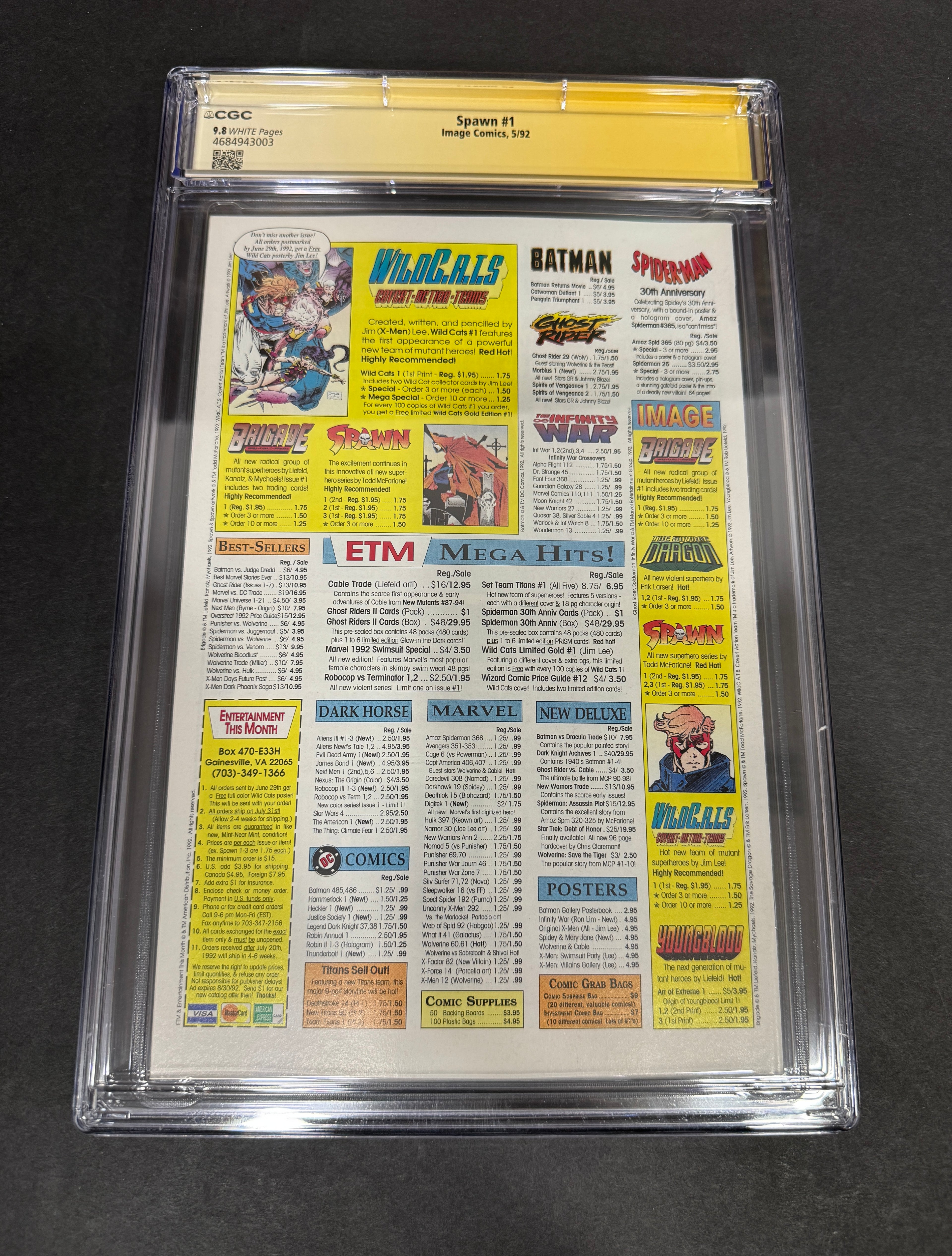 Spawn #1 (CGC 9.8) - Signed by Todd McFarlane (Green Paint Pen)