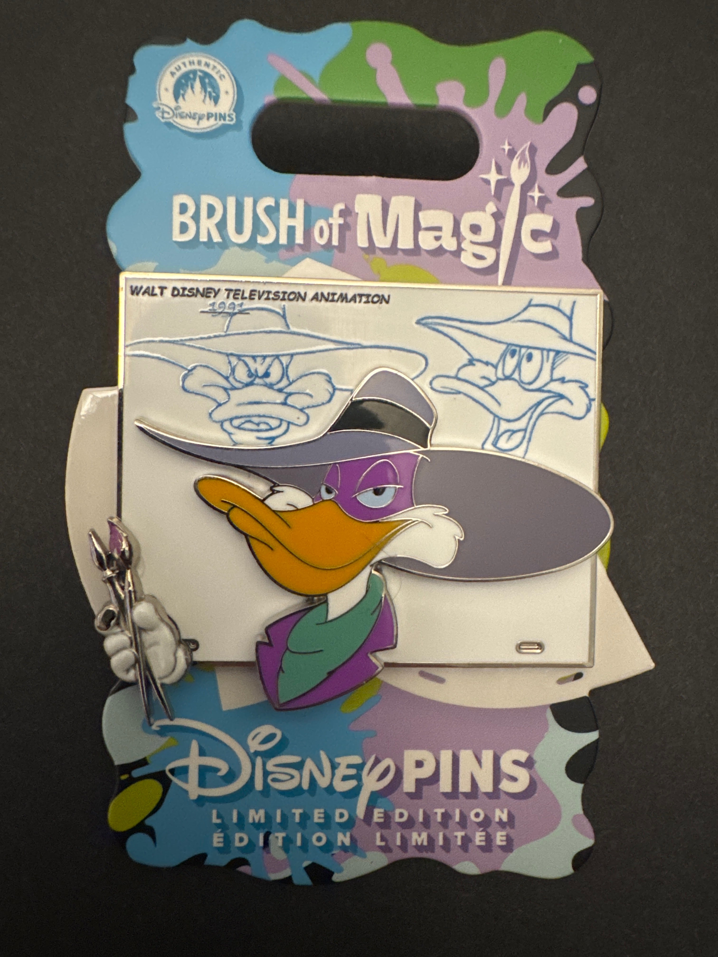 Disney Pin Brush of Magic Darkwing Duck LE 3750 Disney Store Exclusive