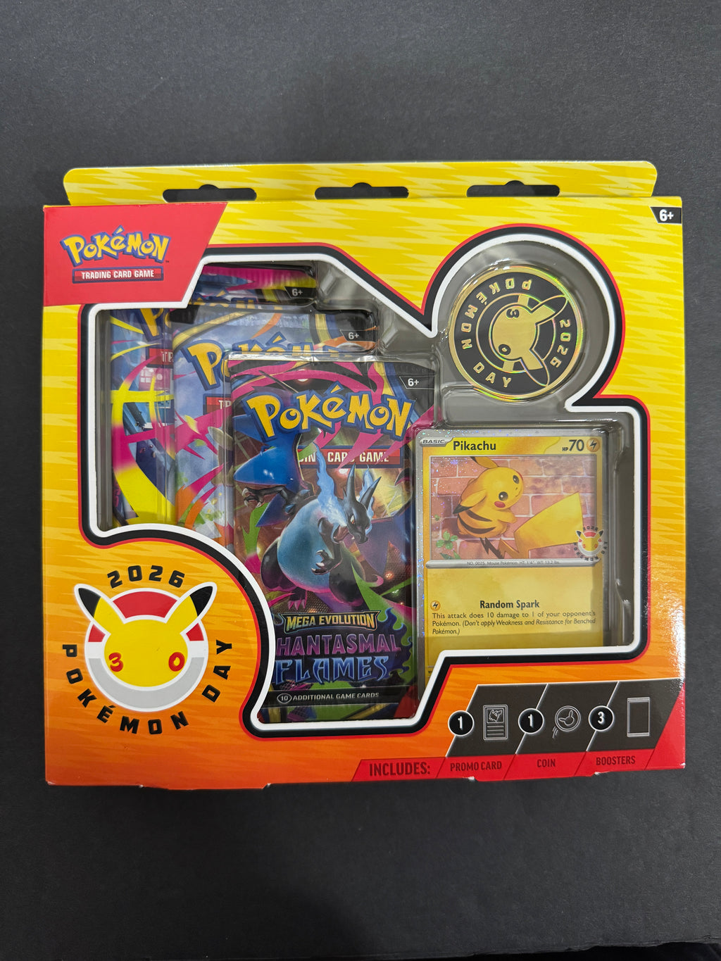 Pokémon TCG: Pokémon Day 2026 Collection | 30th Anniversary | Sealed | Pikachu Promo + 3 Booster Packs