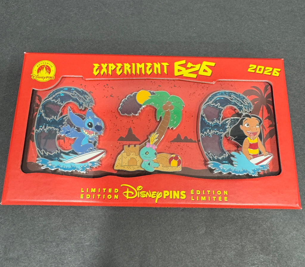 Disney Parks Lilo & Stitch Experiment 626 Day 2026 Boxed Pin Set (LE 3000)