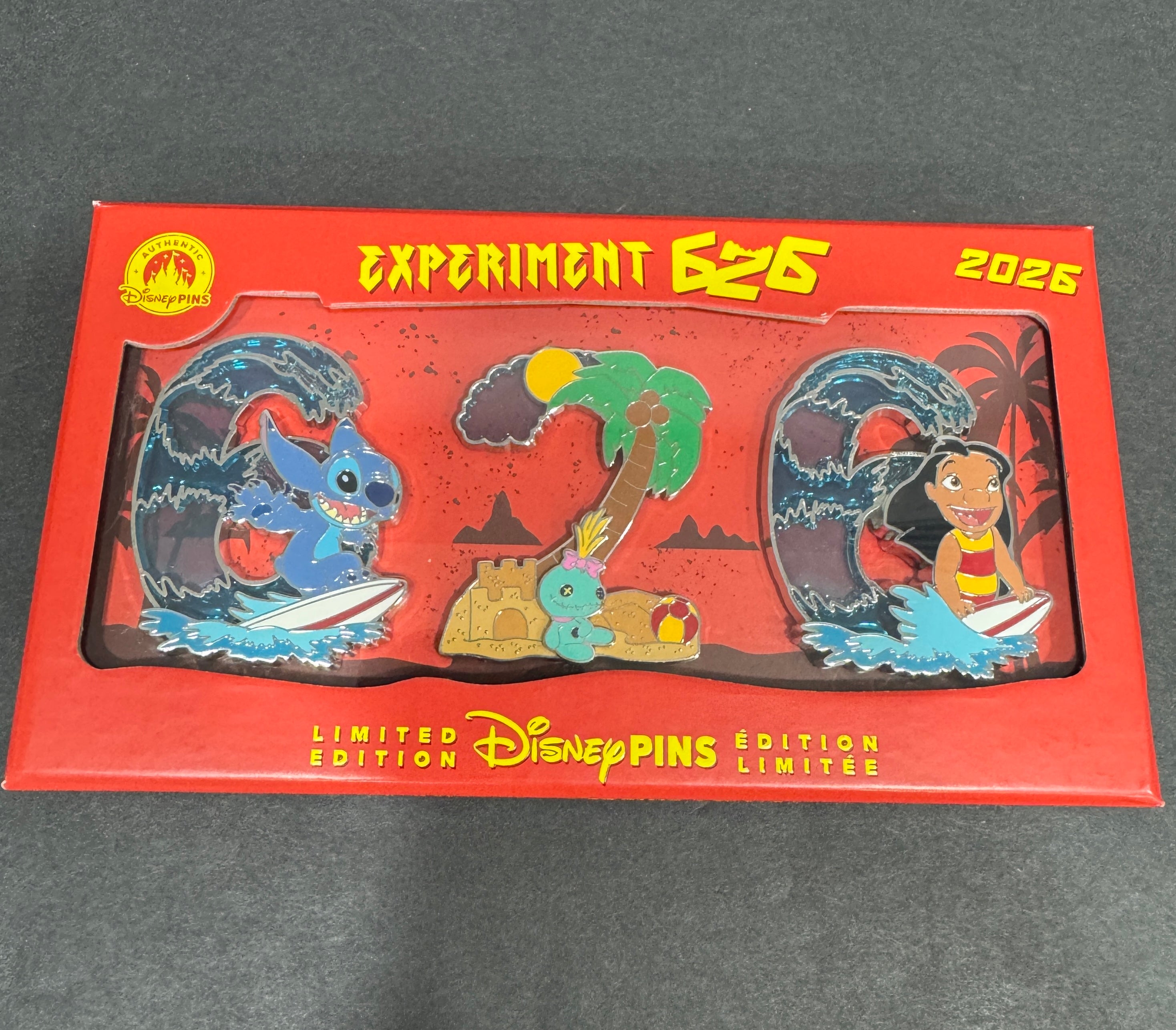 Disney Parks Lilo & Stitch Experiment 626 Day 2026 Boxed Pin Set (LE 3000)