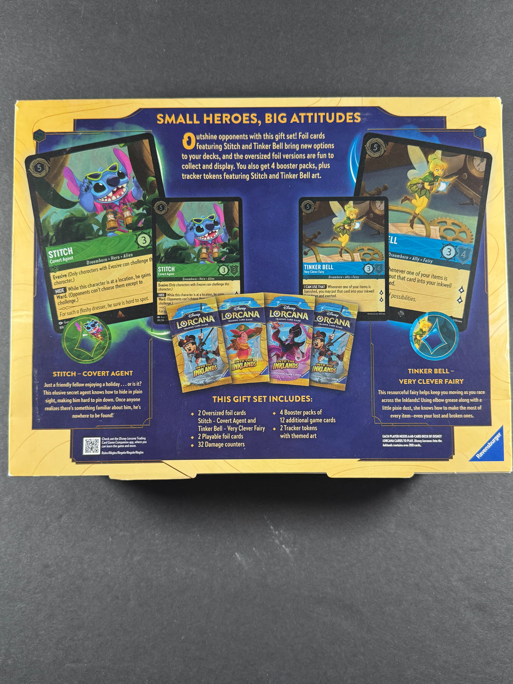 Disney Lorcana Into the Inklands Gift Set – Stitch & Tinker Bell – Factory Sealed