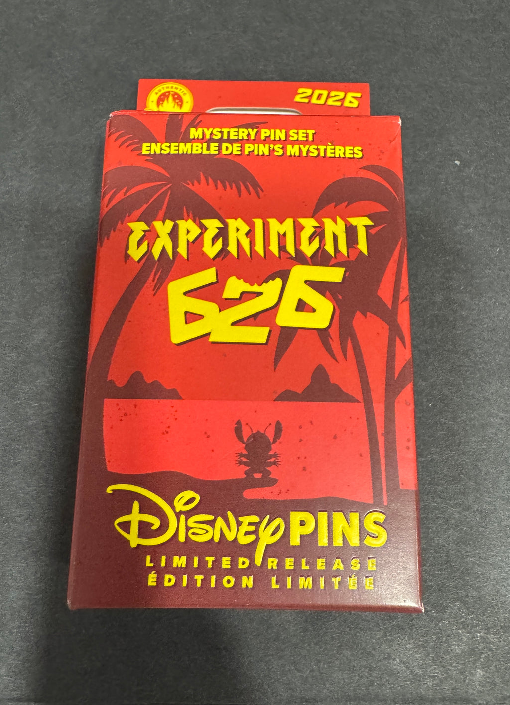 Disney Parks Experiment 626 Day 2026 Mystery Pin Box - Sealed Limited Release (2 Pins Per Box)