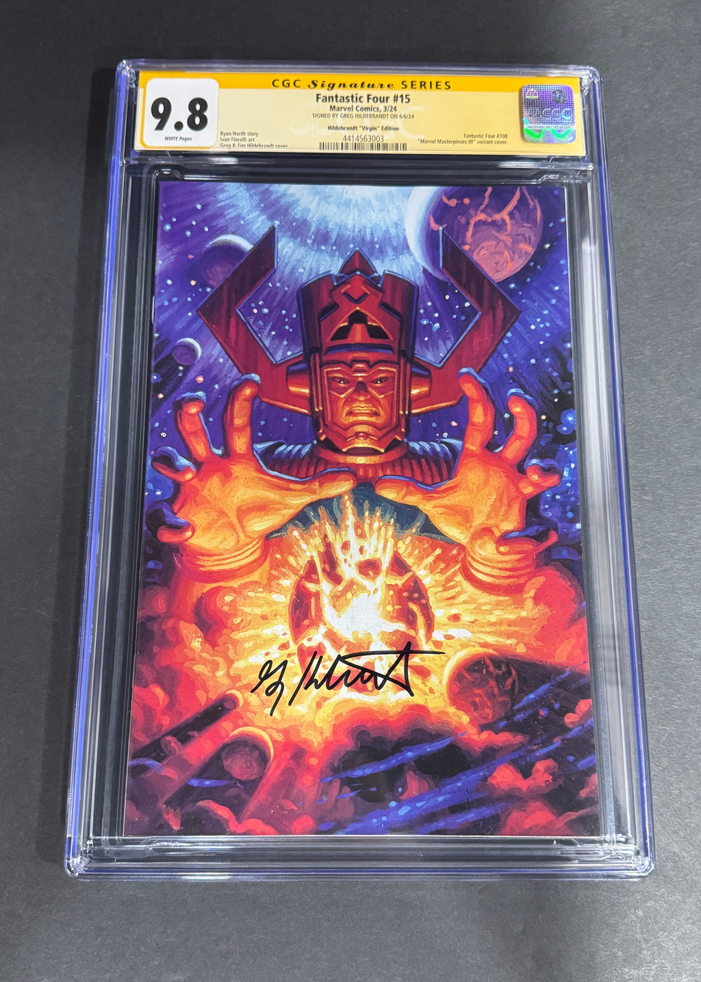 Fantastic Four #15 (CGC 9.8) - 1:50 Virgin Hildebrandt Galactus Variant Signed