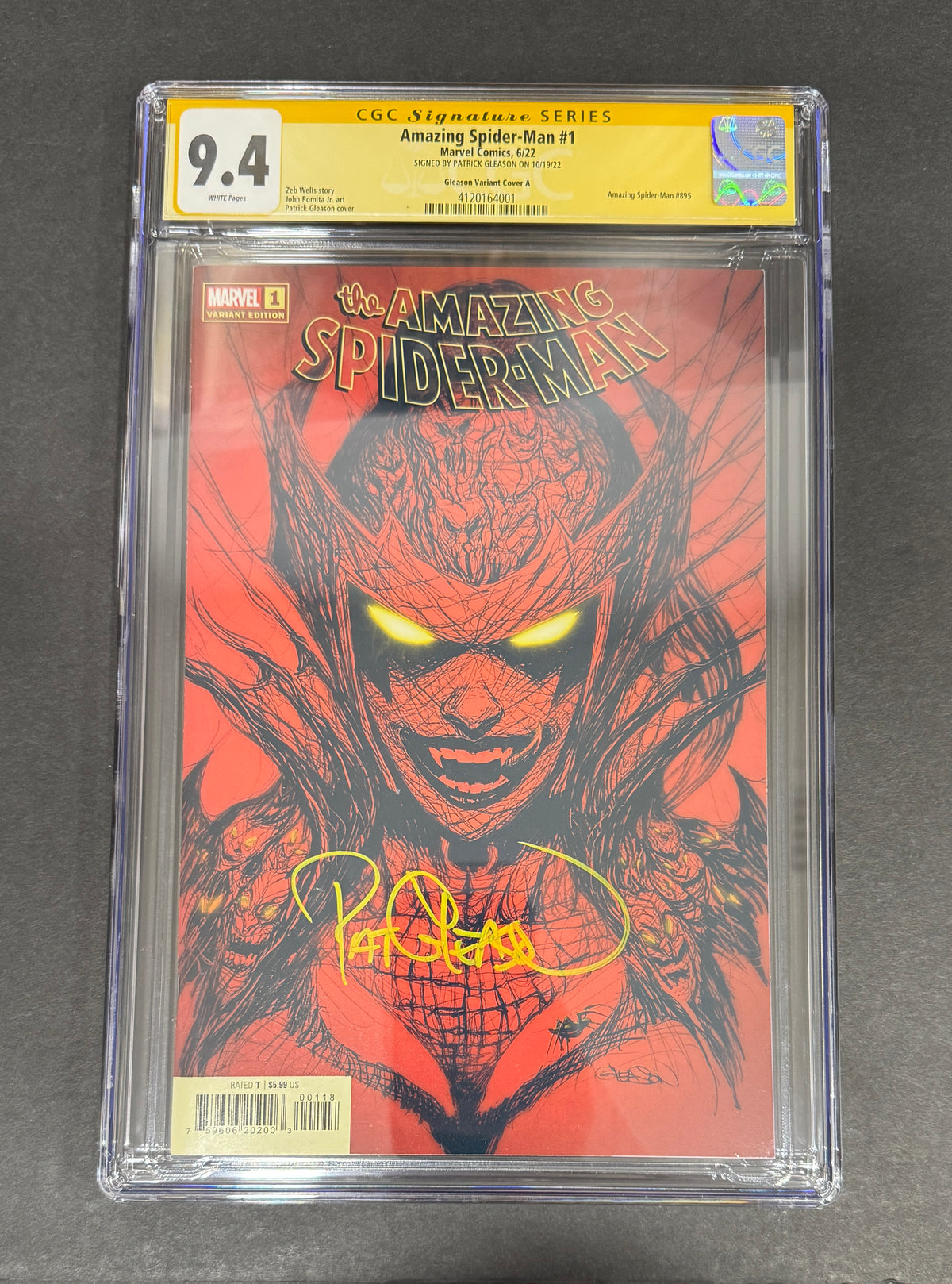 Amazing Spider-Man #1 (CGC 9.4) - Signed by Patrick Gleason (Yellow Paint Pen)