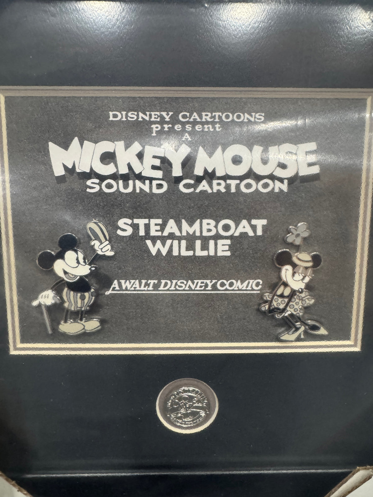 Disney Steamboat Willie Limited Edition of 25 Framed Pin Set with Certificate of Verification