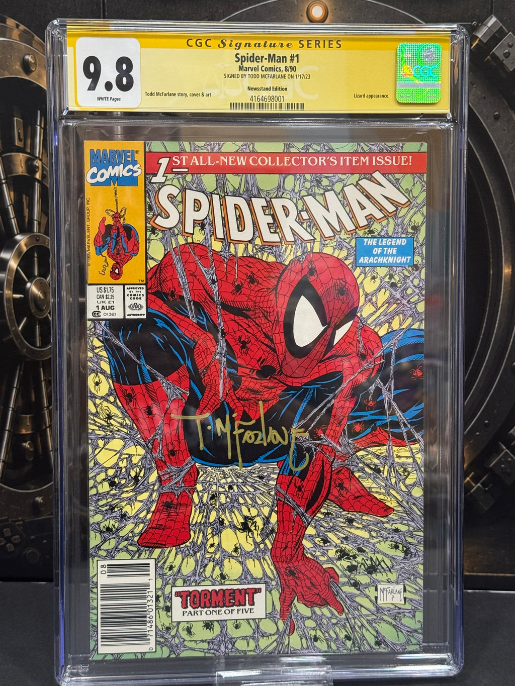 Spider-Man #1 Newsstand Edition CGC 9.8 Signature Series Signed by Todd McFarlane