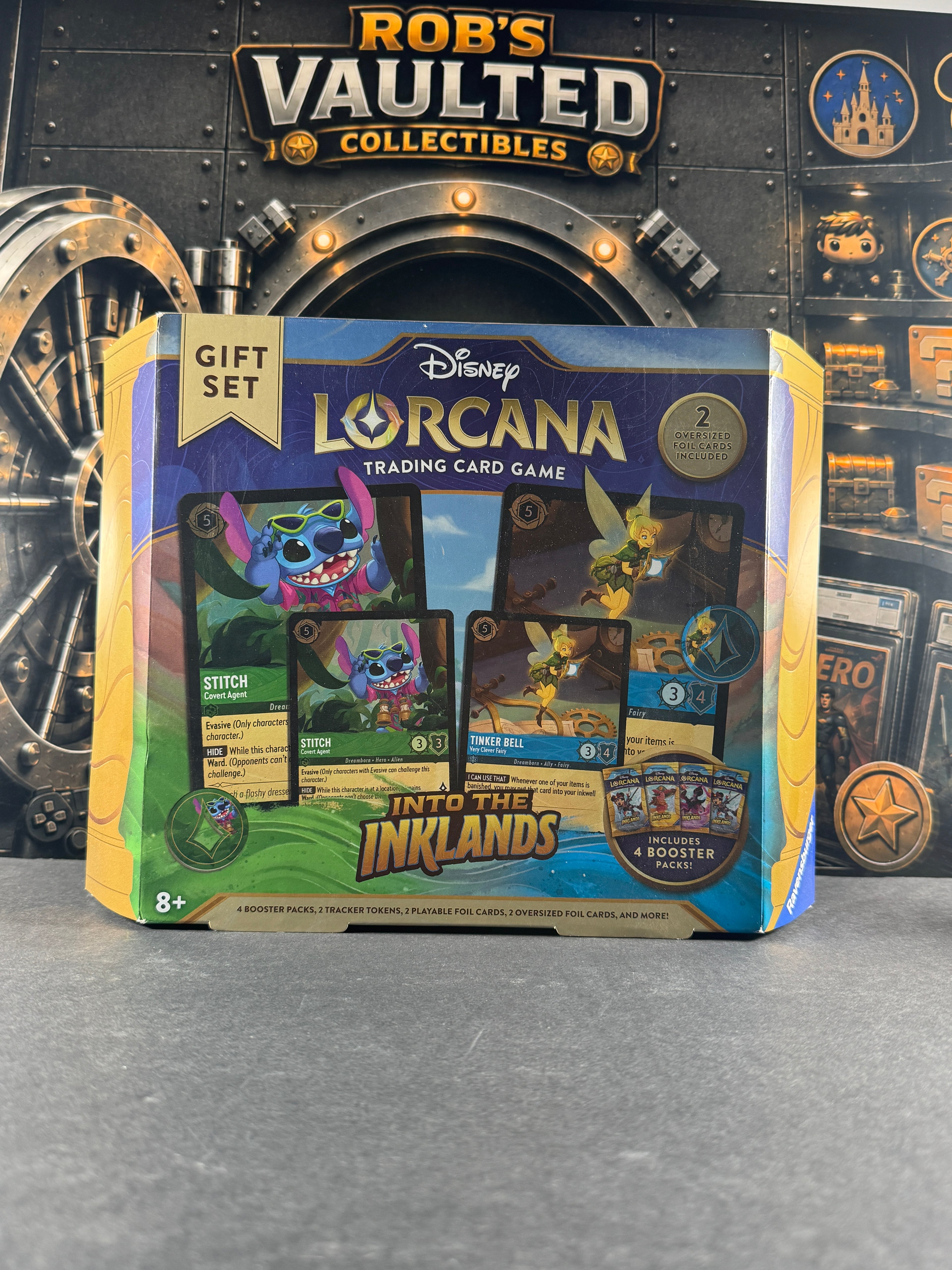 Disney Lorcana Into the Inklands Gift Set – Stitch & Tinker Bell – Factory Sealed