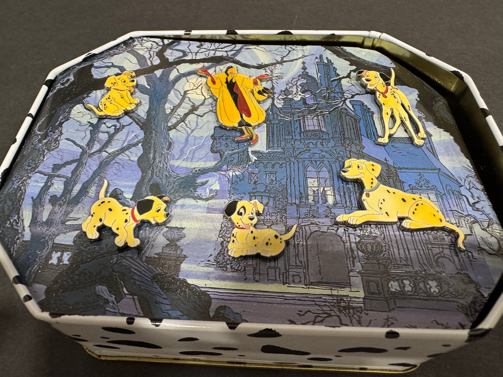 Disney Parks 101 Dalmatians 65th Anniversary Boxed Pin Set - Cruella de Vil (LE 1000) Some Yellowing