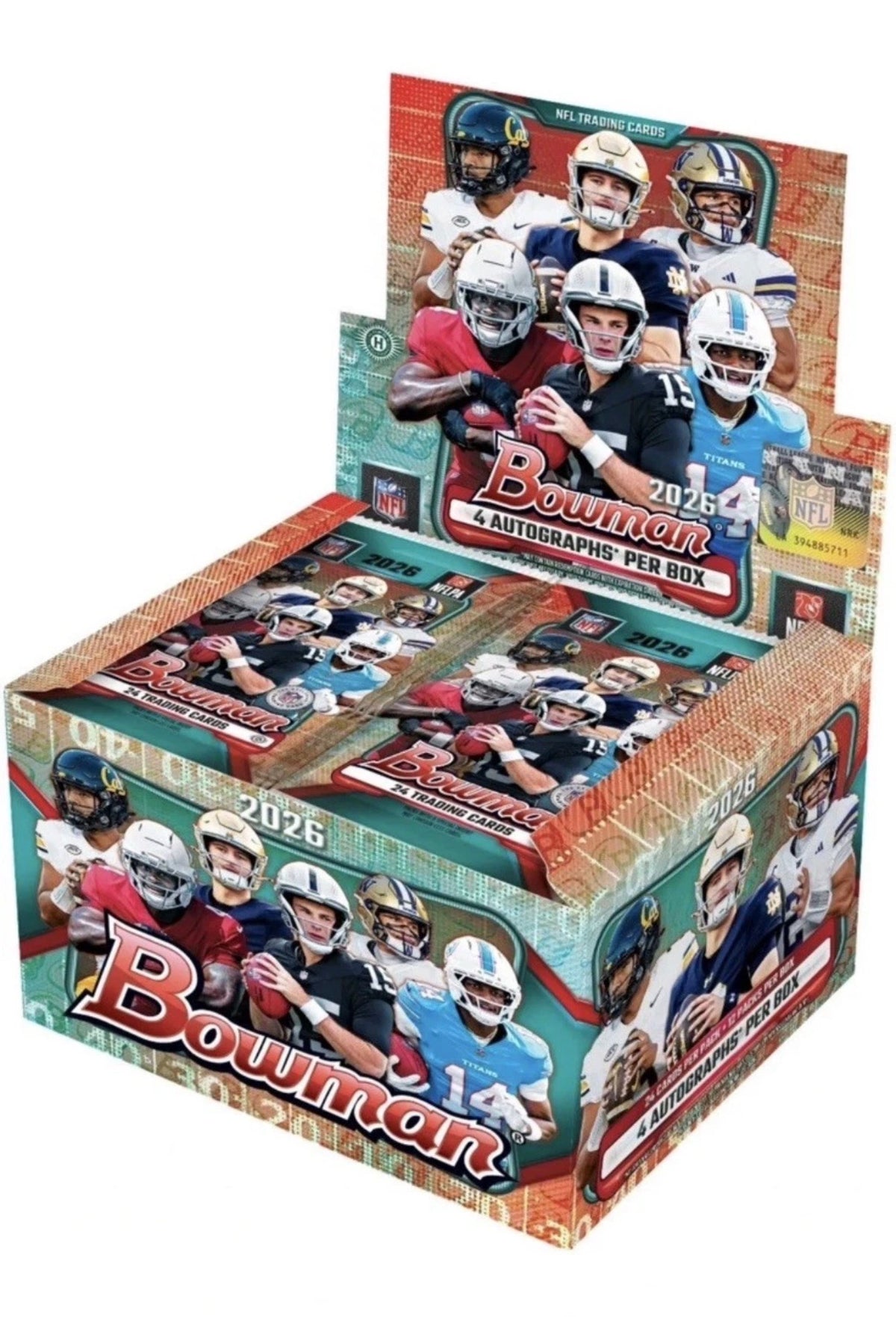 2026 Bowman Football Jumbo Box – 4 Autographs – Factory Sealed