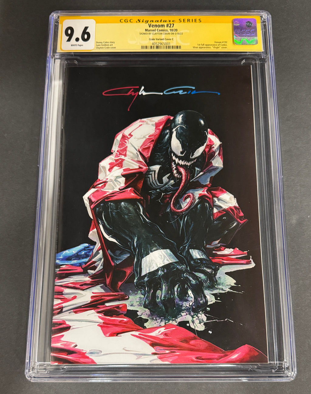 Venom #27 (CGC 9.6) - Clayton Crain Variant C Signed Rainbow Signature