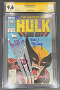 Incredible Hulk #340 (CGC 9.6) - Iconic Wolverine Cover Signed by Todd McFarlane (Blue Paint Pen)
